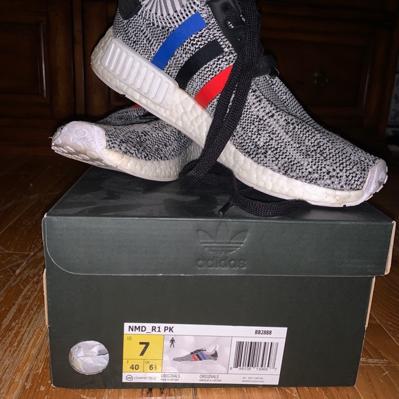 NMD_R1 Primeknit 'Tri Color' *WORN ONCE* - Picture 3 of 7